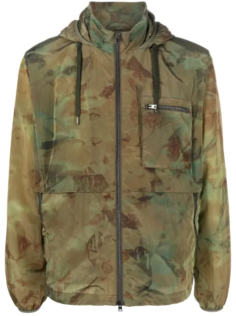 Herno camouflage-pattern hooded bomber jacket Green GI000343U12492