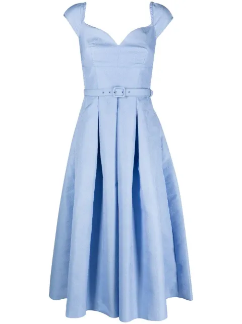 Self-Portrait pleated midi dress Blue SS23089MBL