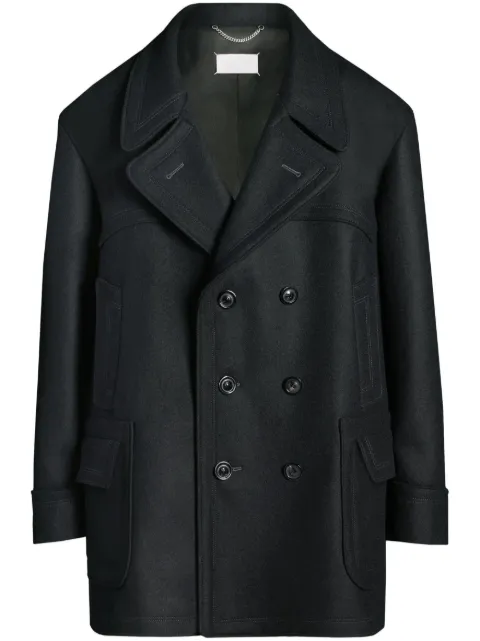 Maison Margiela double-breasted wool-blend coat Black S67AM0053S44024900