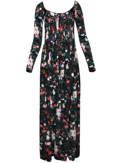 Rabanne rose-print maxi dress Black 23PJRO557VI0269