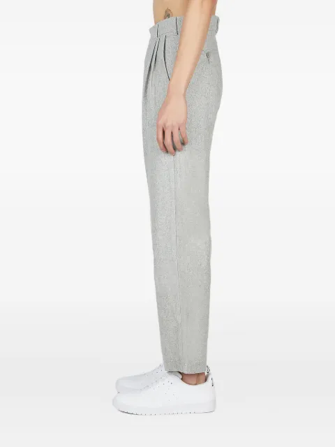 Saintwoods pleat-detailed graphic-print trousers Grey SW01611