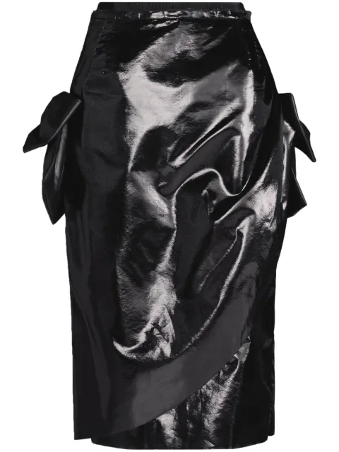 Maison Margiela bow-detail asymmetric midi skirt Black S29ME0005S78063