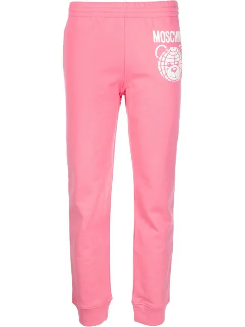 Moschino teddy bear organic cotton track trousers Pink V03190528