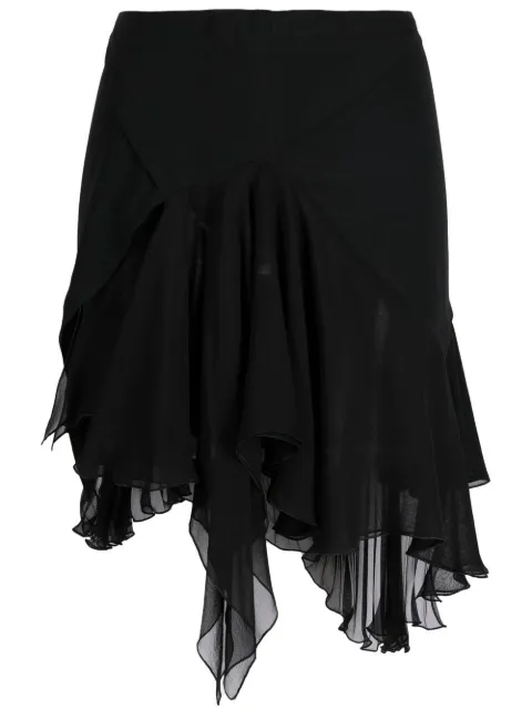 Versace asymmetric pleated skirt Black 10078831A06582