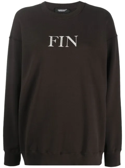 Undercover graphic-print cotton sweatshirt Brown UC1C18952