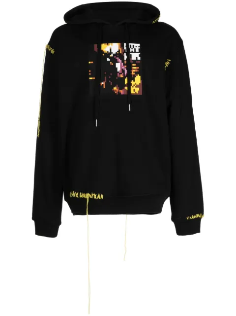 Mostly Heard Rarely Seen 8-Bit graphic-print cotton hoodie Black MHEB08BCKH05