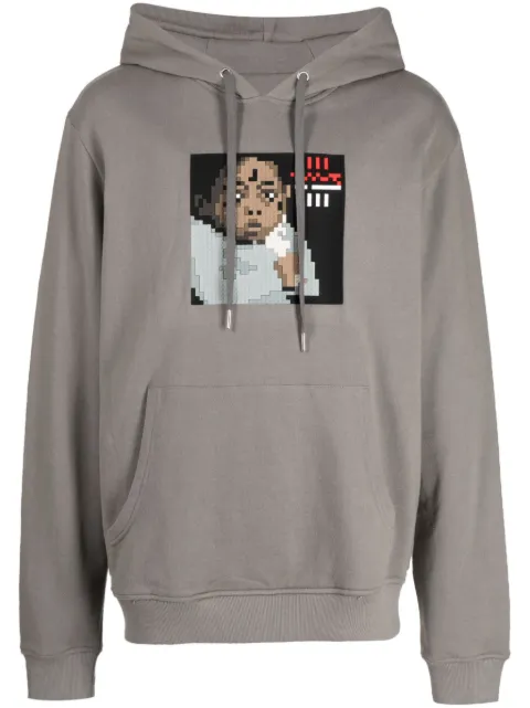 Mostly Heard Rarely Seen 8-Bit graphic-print cotton hoodie Brown MHEB08BCKH01