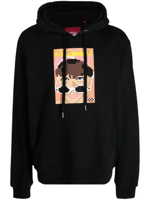 Mostly Heard Rarely Seen 8-Bit graphic-print cotton hoodie Black MHEB08BCKH29