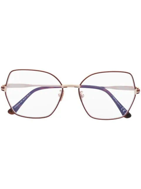 TOM FORD Eyewear side logo-plaque detail glasses Gold FT5876B