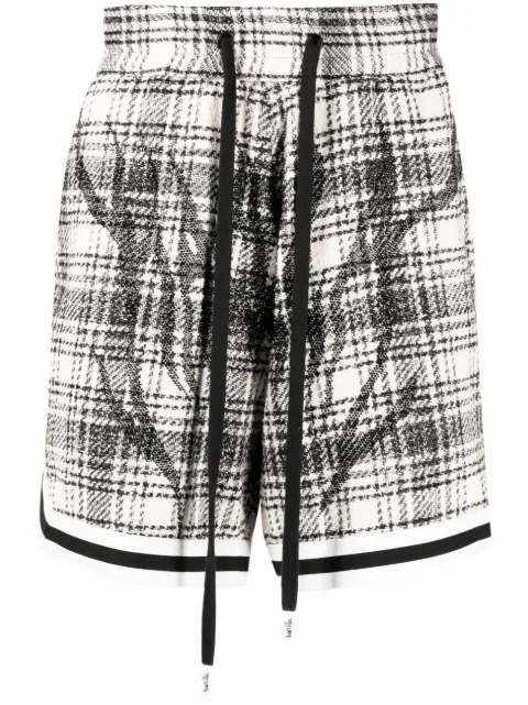 Haculla plaid-pattern tweed shorts Black HA08BCBS02
