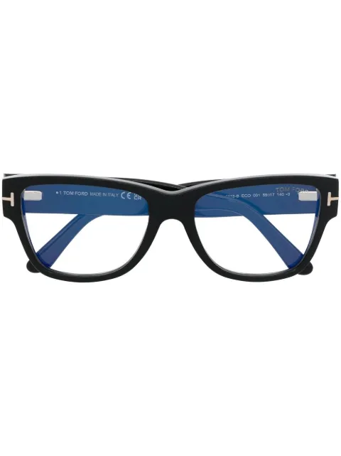 TOM FORD Eyewear cat-eye engraved-logo glasses Black FT5878B