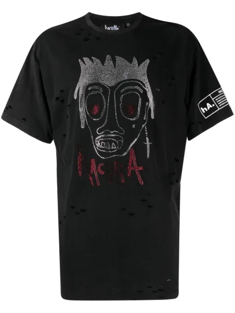 Haculla Heart Eyes For You studded T-shirt Black HA08BCT04