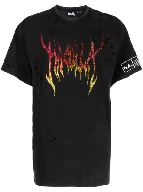 Haculla logo-print cotton T-shirt Black HA08BCT03