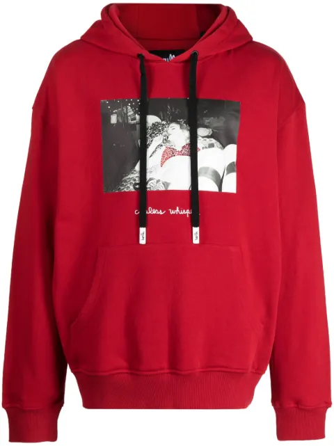 Haculla Careless Whisper cotton hoodie Red HA08BCKH09