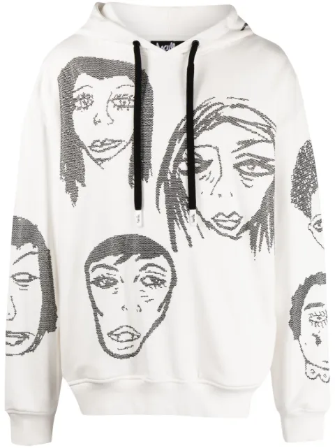 Haculla They're Watching cotton hoodie White HA08BCKH05