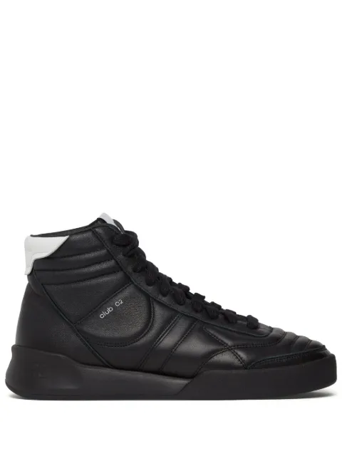Courrèges Mid Club 02 leather sneakers Black 323SSN012CR0023