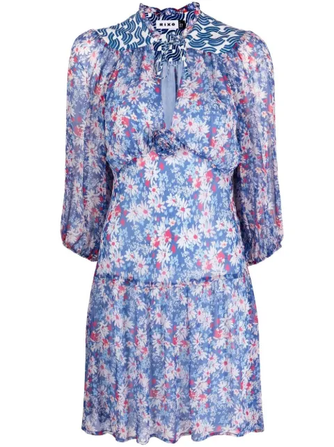 Rixo floral-print short dress Blue 1001737423DEVI