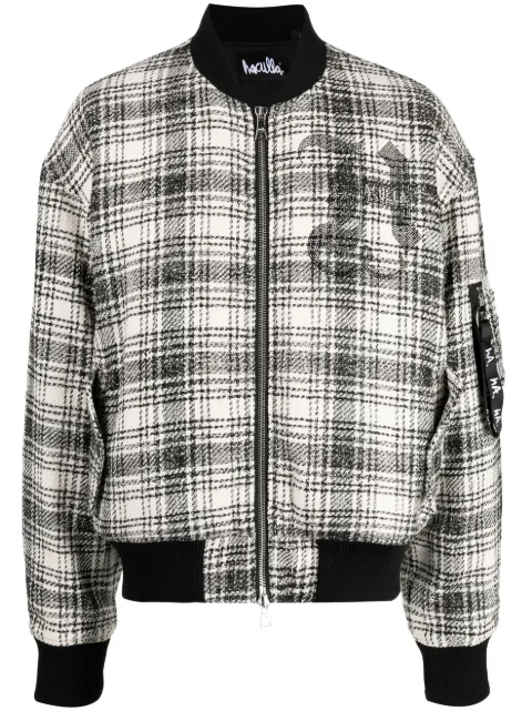 Haculla tweed zipped bomber jacket Black HA08BCX06