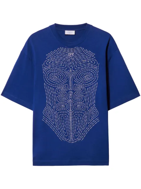 Off-White body stitch T-shirt Blue OMAA120S23JER0206901