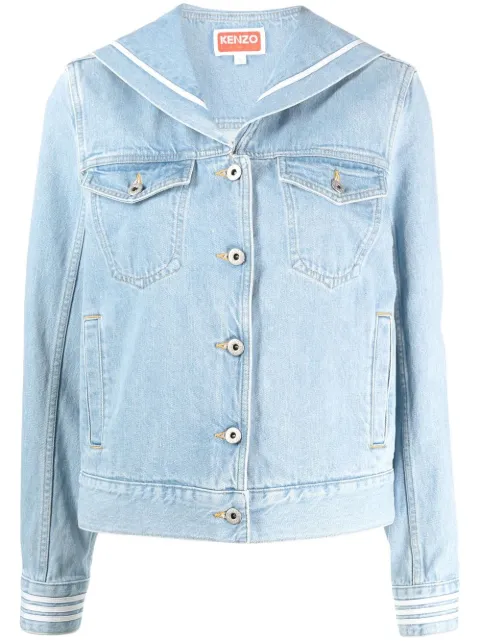 Kenzo Sailor logo-embroidered denim jacket Blue FD52DV2386B4