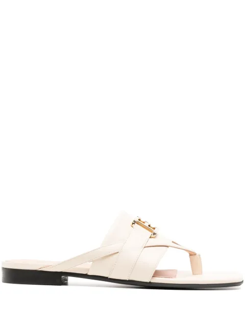Bally Elia leather flat sandals White WF101DVT003