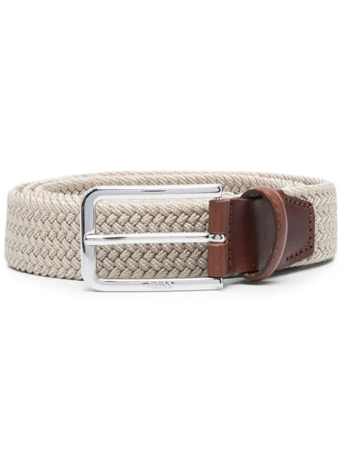 BOSS woven engraved-logo belt Neutrals 50481026