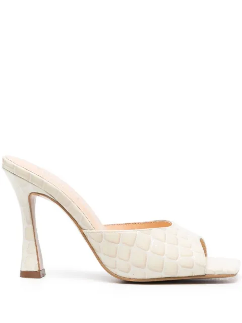 TWINSET crocodile-effect mules Neutrals 231TCP162