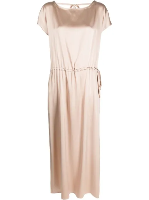 Alysi V-back satin dress Neutrals 103353P3241