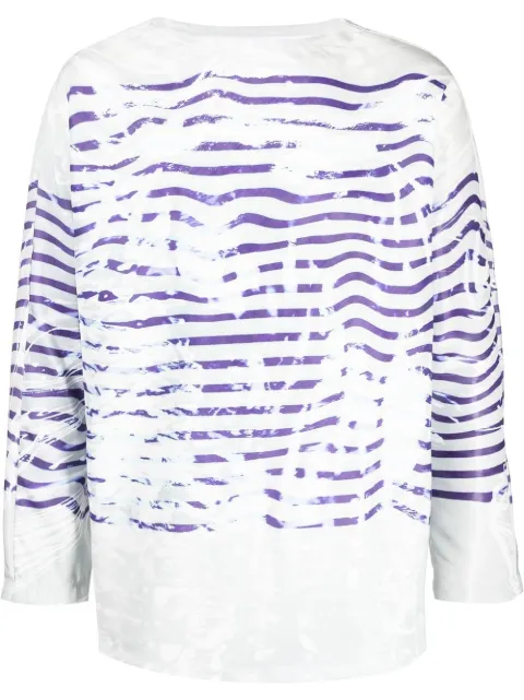 Doublet graphic-print long-sleeved top Blue 23SS08SH120