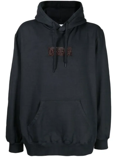 Doublet logo-patch cotton hoodie Grey 23SS18CS257