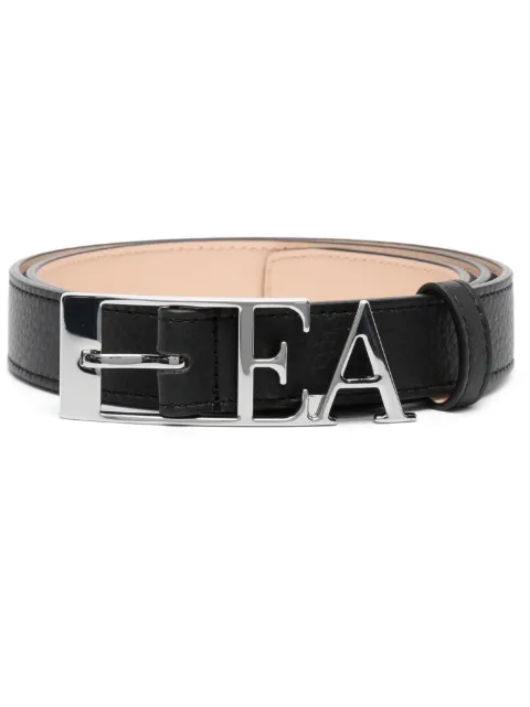 Emporio Armani logo-lettering leather belt Black Y3I314YRZ0E