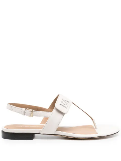 Emporio Armani logo-plaque leather sandals Neutrals X3Q085XF271