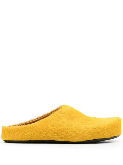 Marni Fussbet Sabot calf-hair slippers Yellow SBMR000600P4122