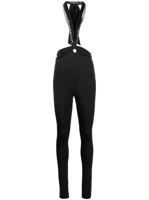 The Attico Ruby halterneck-strap trousers Black 232WCP117E069