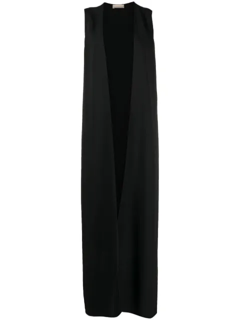 Elie Saab maxi open-front gilet Black 13540