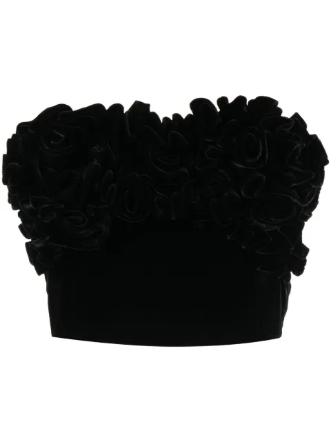 Ermanno Scervino rose-detail strapless corset top Black D412L707