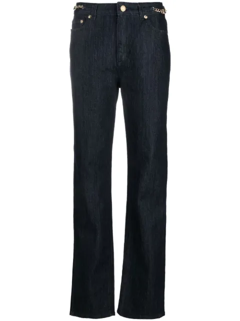 Michael Michael Kors straight-leg chain-detail jeans Blue MS39042M24