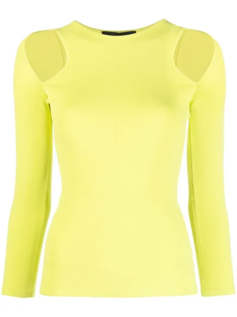 DSQUARED2 shoulder cut-out knit top Yellow S75HA1171S18168