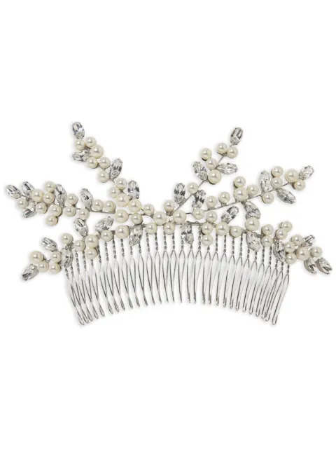 Jennifer Behr Lorena pearls hair comb White 50ED20pearlsilver