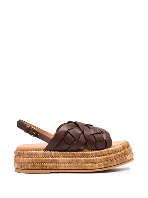 Tod's leather platform espadrilles Brown XXW72K0GS70MID