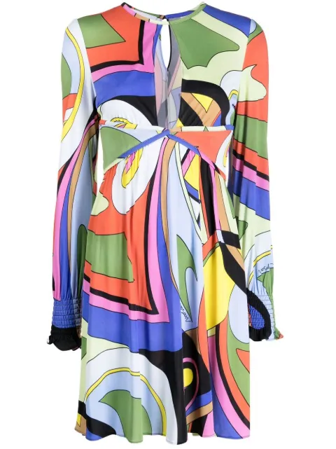 Moschino graphic-print mini dress Green A04400556