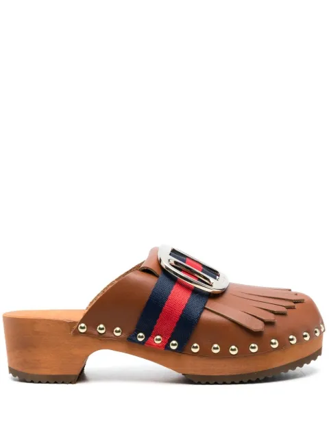 Jejia tassel-detail mules Brown JDPS23FO01036438