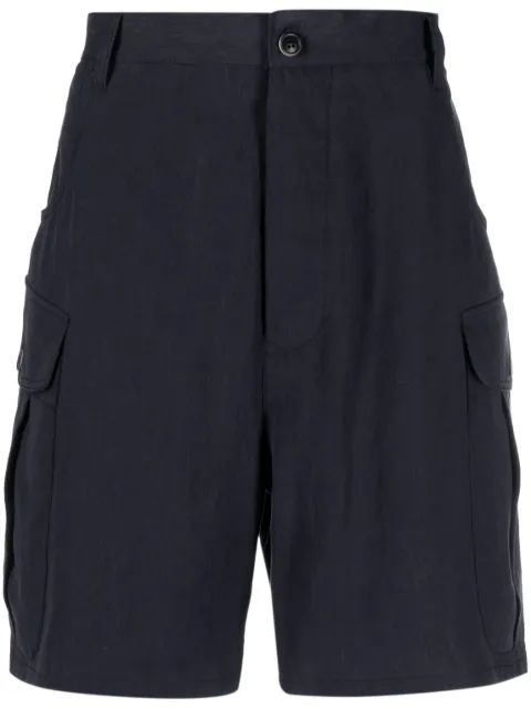 Giorgio Armani wide-leg linen cargo shorts Blue 3SGPB01ST02K6