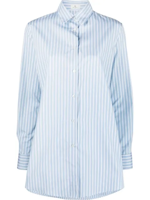 ETRO long-sleeve striped shirt Blue 124006803