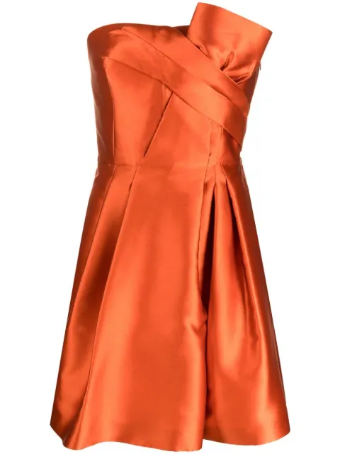 Alberta Ferretti satin finish short dress Orange V04151620