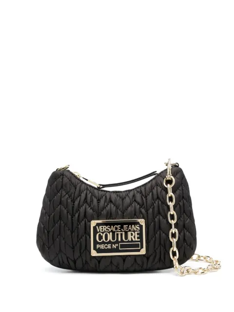 Versace Jeans Couture logo-plaque matelassé shoulder bag Black 74VA4BO2ZS584