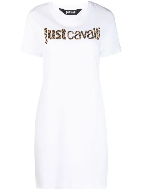 Just Cavalli animal-print logo T-shirt dress White 74PBOG02CJ300