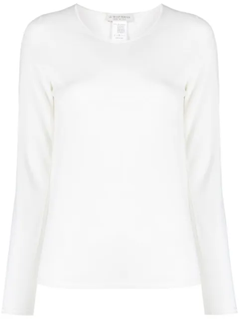 Le Tricot Perugia crew-neck wool sweater White 26003