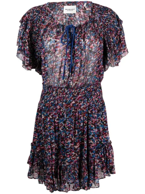 MARANT ÉTOILE Florise floral-print mini dress Blue RO0032FAA1J49E