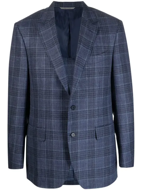 Canali single-breasted plaid blazer Blue CF0200721280
